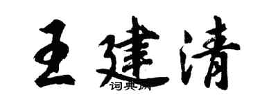 胡问遂王建清行书个性签名怎么写