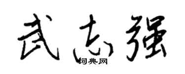 王正良武志强行书个性签名怎么写