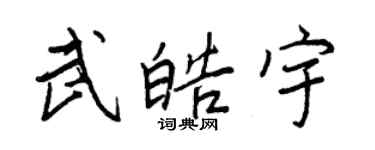 王正良武皓宇行书个性签名怎么写