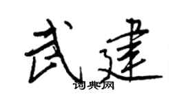 王正良武建行书个性签名怎么写