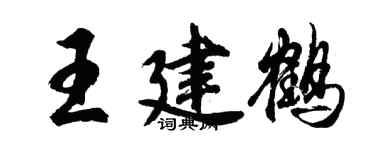 胡问遂王建鹤行书个性签名怎么写