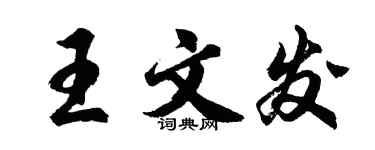 胡问遂王文发行书个性签名怎么写
