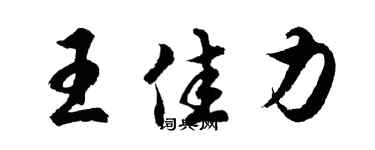 胡问遂王佳力行书个性签名怎么写