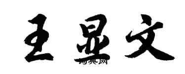 胡问遂王显文行书个性签名怎么写