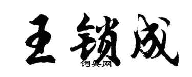 胡问遂王锁成行书个性签名怎么写