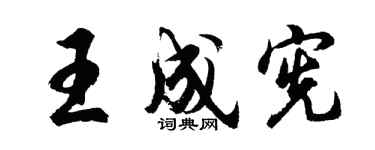 胡问遂王成宪行书个性签名怎么写