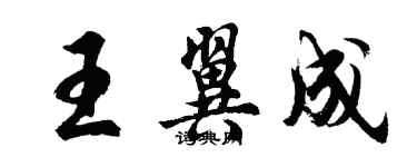 胡问遂王翼成行书个性签名怎么写