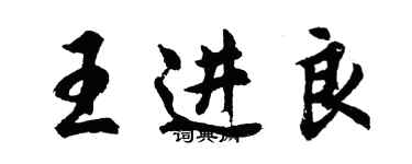 胡问遂王进良行书个性签名怎么写