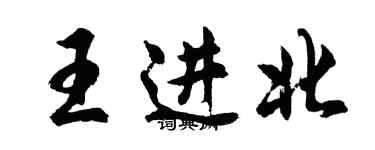 胡问遂王进北行书个性签名怎么写
