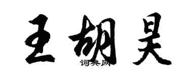 胡问遂王胡昊行书个性签名怎么写