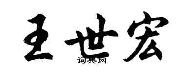 胡问遂王世宏行书个性签名怎么写