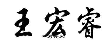 胡问遂王宏睿行书个性签名怎么写