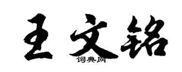 胡问遂王文铭行书个性签名怎么写