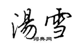 王正良汤雪行书个性签名怎么写