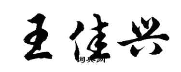 胡问遂王佳兴行书个性签名怎么写