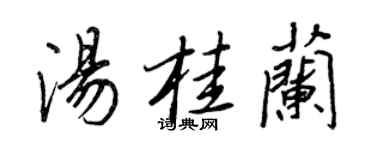 王正良汤桂兰行书个性签名怎么写