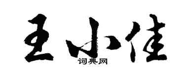 胡问遂王小佳行书个性签名怎么写