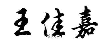 胡问遂王佳嘉行书个性签名怎么写