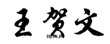 胡问遂王贺文行书个性签名怎么写