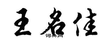 胡问遂王名佳行书个性签名怎么写