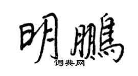 王正良明鹏行书个性签名怎么写