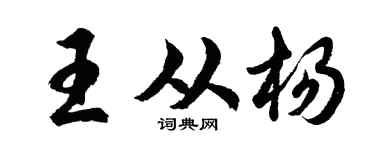 胡问遂王从杨行书个性签名怎么写