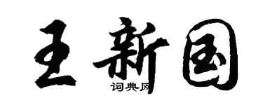 胡问遂王新国行书个性签名怎么写