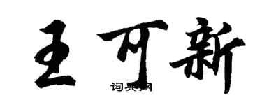 胡问遂王可新行书个性签名怎么写