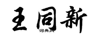胡问遂王同新行书个性签名怎么写