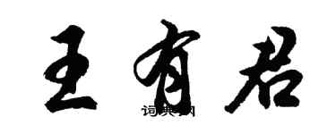 胡问遂王有君行书个性签名怎么写