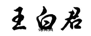 胡问遂王白君行书个性签名怎么写