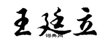胡问遂王廷立行书个性签名怎么写