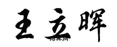 胡问遂王立晖行书个性签名怎么写
