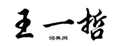 胡问遂王一哲行书个性签名怎么写