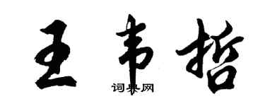 胡问遂王韦哲行书个性签名怎么写