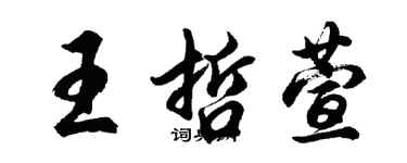 胡问遂王哲萱行书个性签名怎么写