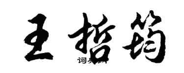 胡问遂王哲筠行书个性签名怎么写