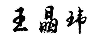 胡问遂王晶玮行书个性签名怎么写