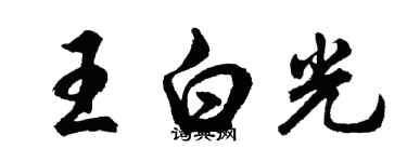 胡问遂王白光行书个性签名怎么写