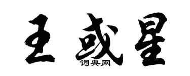 胡问遂王或星行书个性签名怎么写