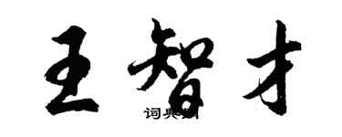 胡问遂王智才行书个性签名怎么写
