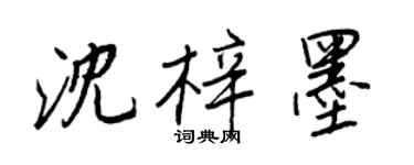 王正良沈梓墨行书个性签名怎么写