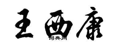 胡问遂王西康行书个性签名怎么写