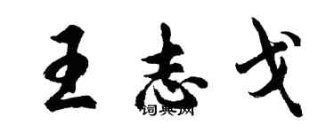 胡问遂王志戈行书个性签名怎么写