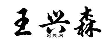 胡问遂王兴森行书个性签名怎么写