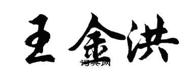 胡问遂王金洪行书个性签名怎么写