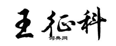 胡问遂王征科行书个性签名怎么写