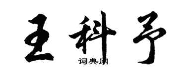 胡问遂王科予行书个性签名怎么写