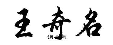 胡问遂王奇名行书个性签名怎么写