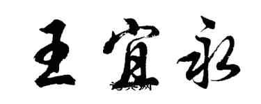 胡问遂王宜永行书个性签名怎么写